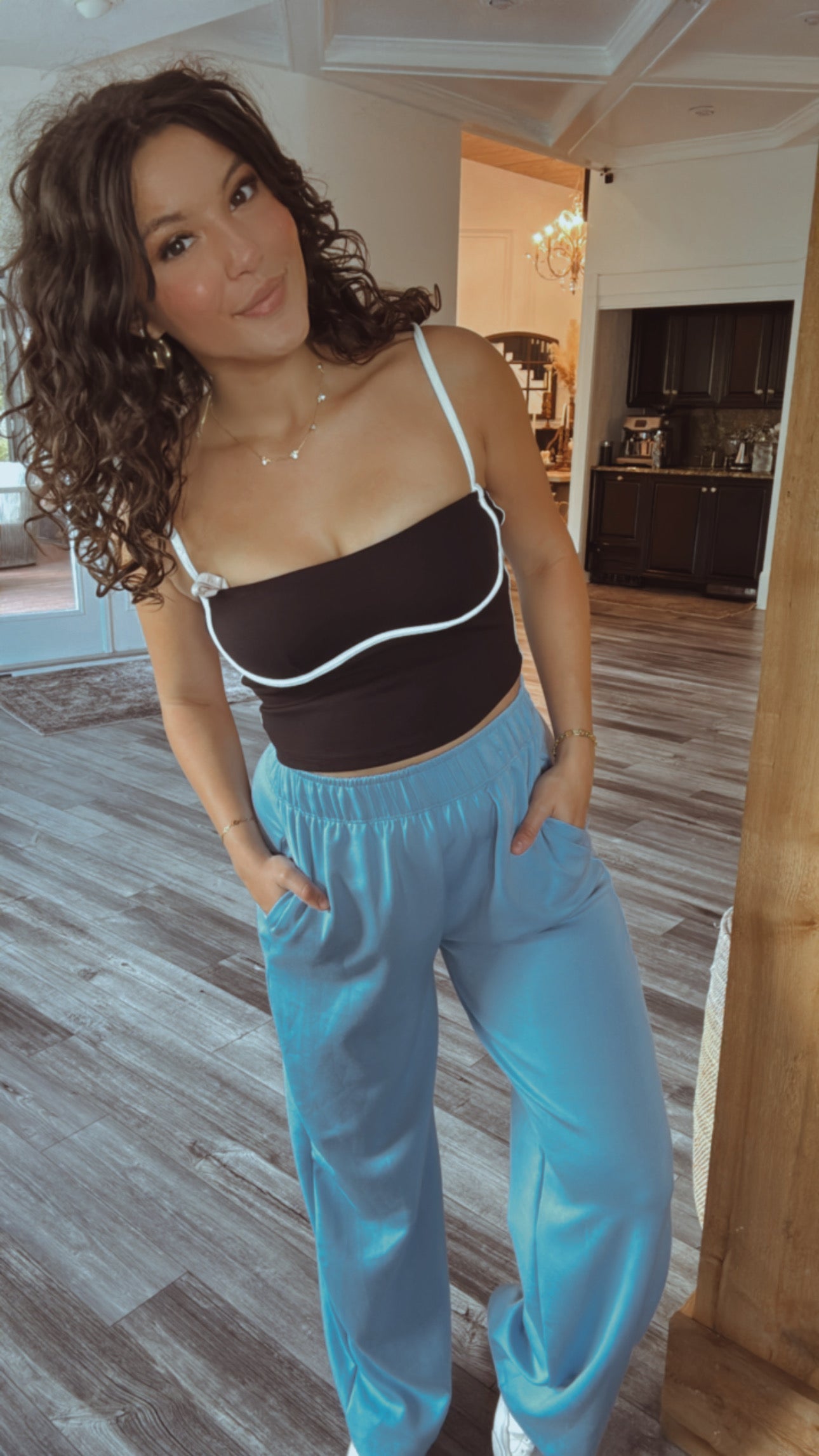 Sassy Black and White Trim Tank