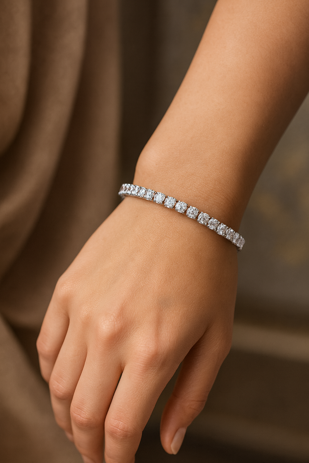 Bella Neane White Gold Tennis Bracelet  4mm