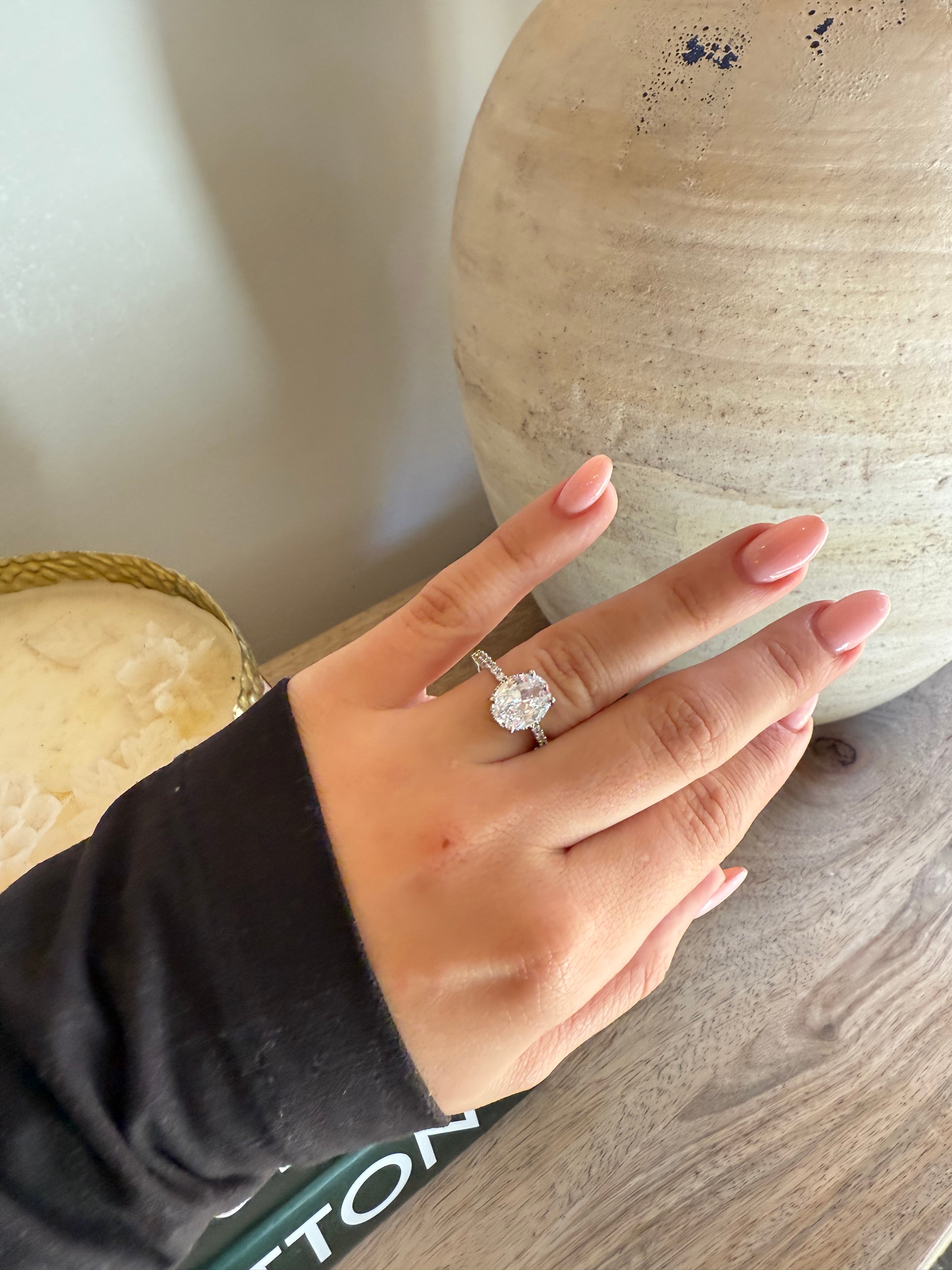 Silver and Crystal Stud Ring