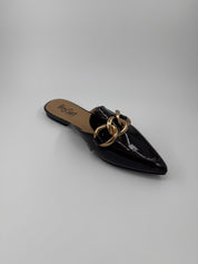 Corky Merlot and Chain Strap Mules