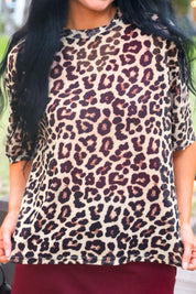 Emma Mesh Tee- Safari Chic