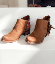 Etty Fringe Ankle Boot in Tan