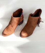Etty Fringe Ankle Boot in Tan