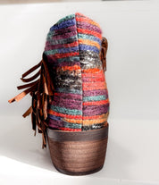 Etty Fringe Ankle Boot in Tan