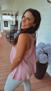 Sassy Lace And Floral Pink POL Tank