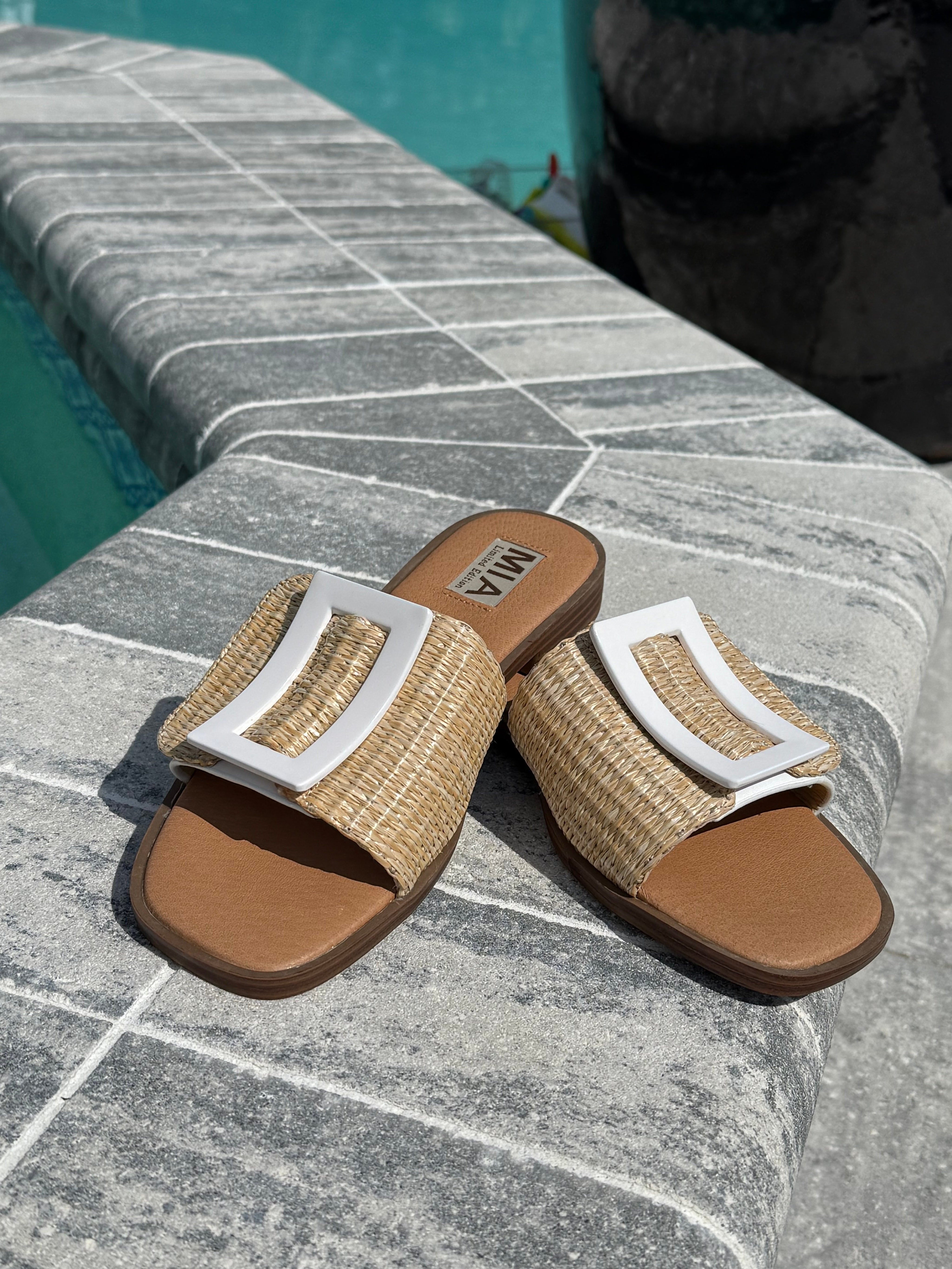 Mia Natural Whicker Sandals