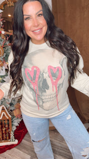 Cream Skull Crystalized Crewneck