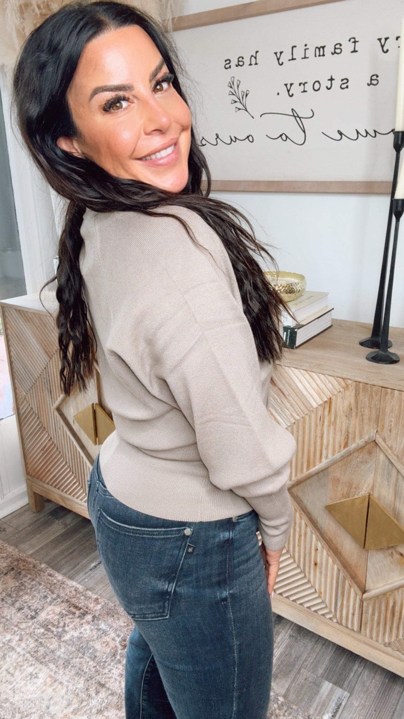 Chic  Taupe Button Up Cardi