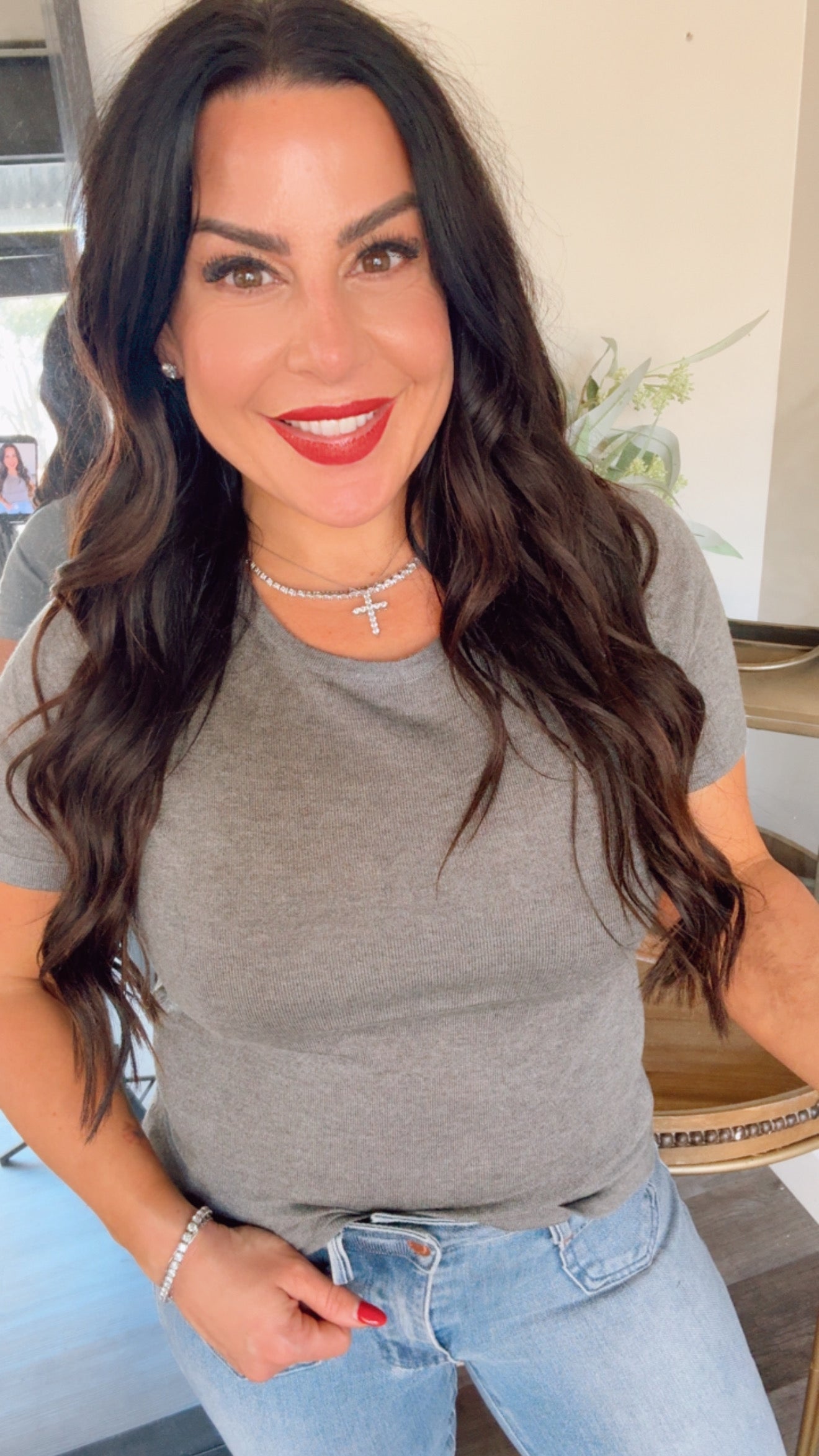 Ultra Soft Charcoal Wool Top