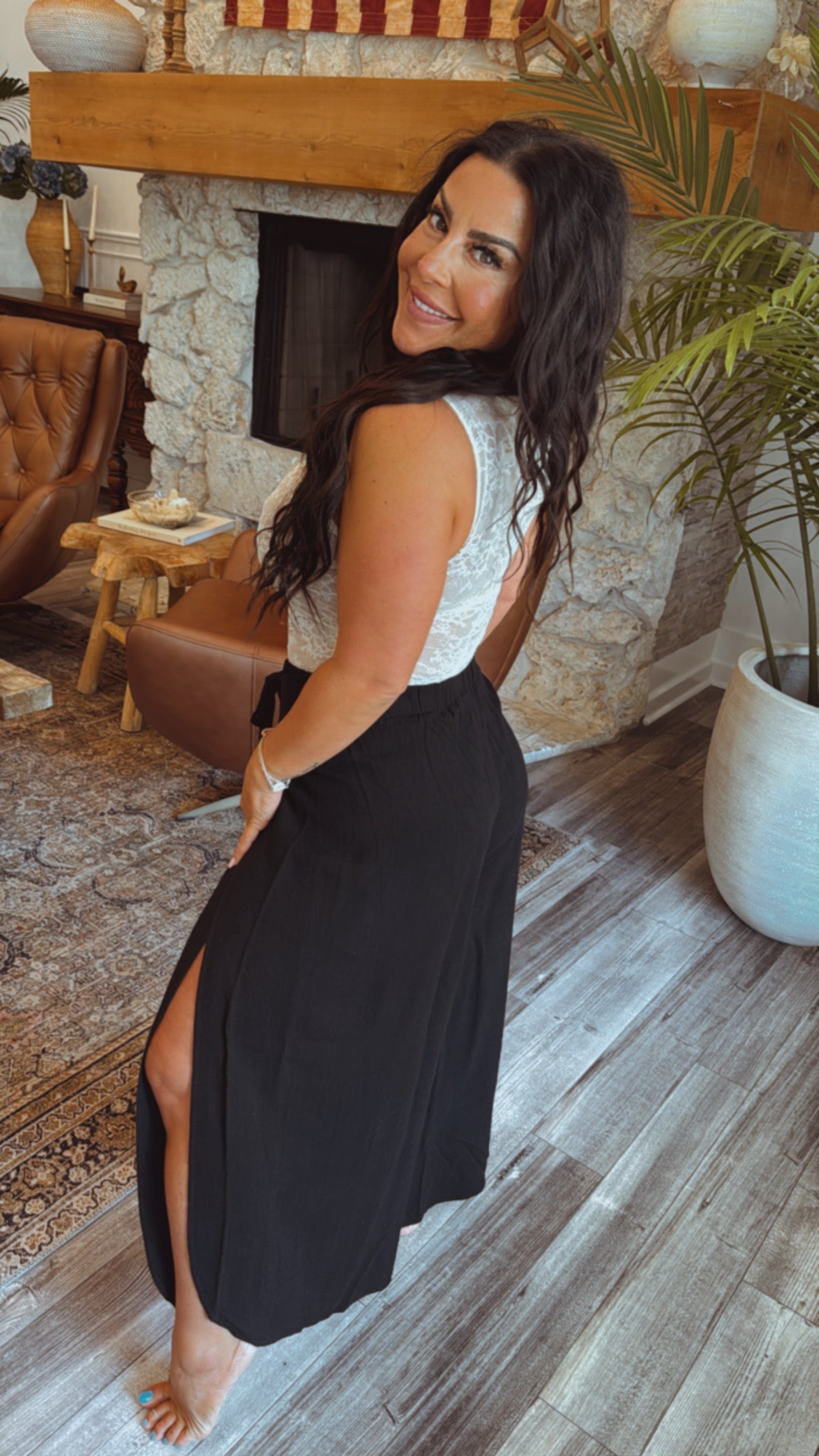 Sassy Cream lace Mesh Tank