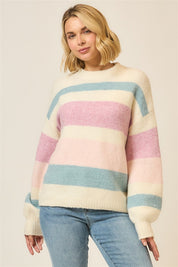 Cozy Co Soft Color Block Knit Sweater