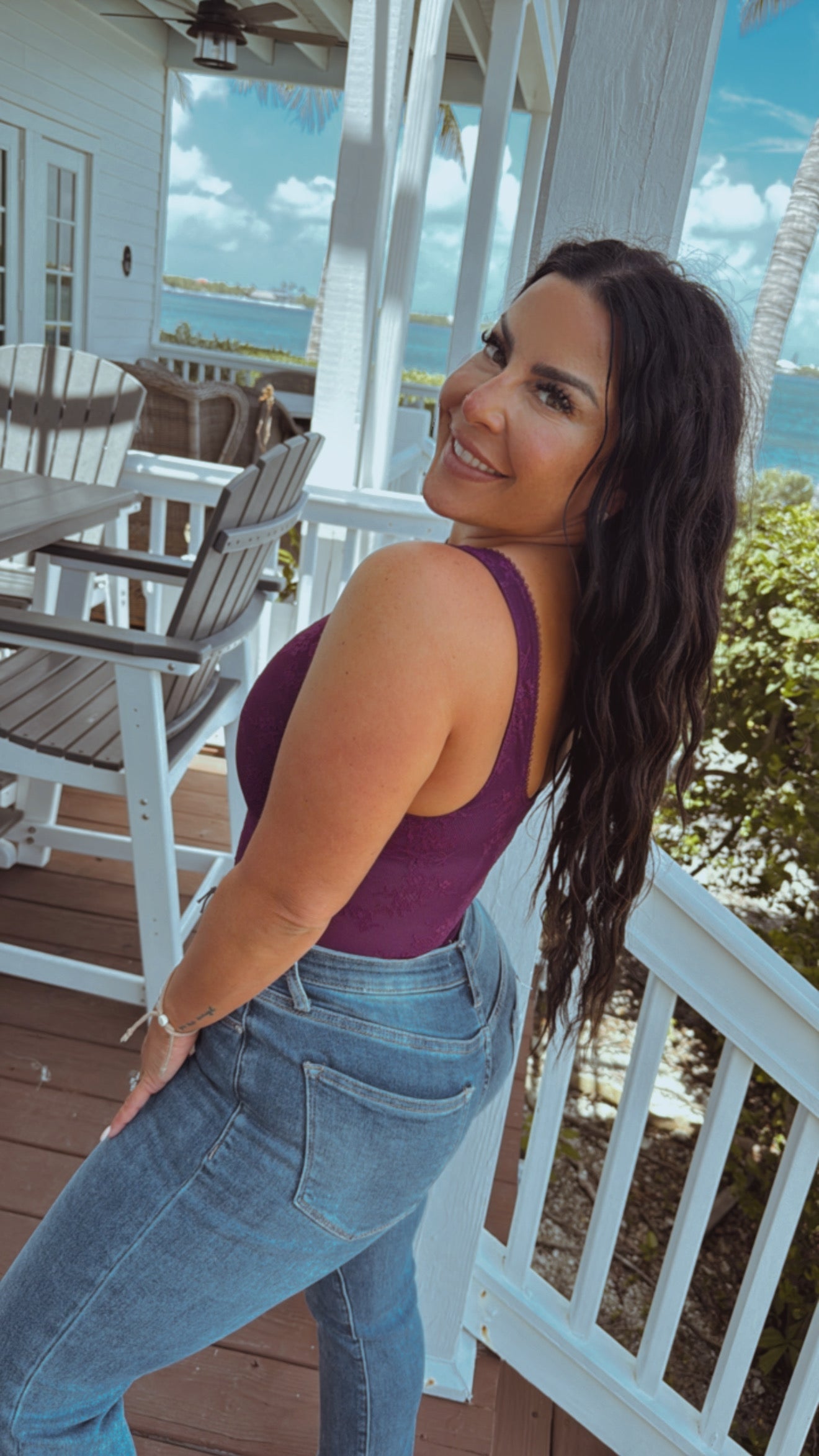 Sassy Purple Lace Shaping Body Suit