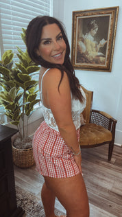 Sassy White Lace Crop Bralette/Tank