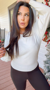 White Ultra Soft Boat Neck Top