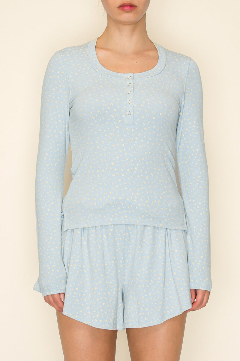 The Greii Ultra Soft  Sky Blue Henley Top