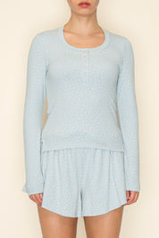 The Greii Ultra Soft  Sky Blue Henley Top
