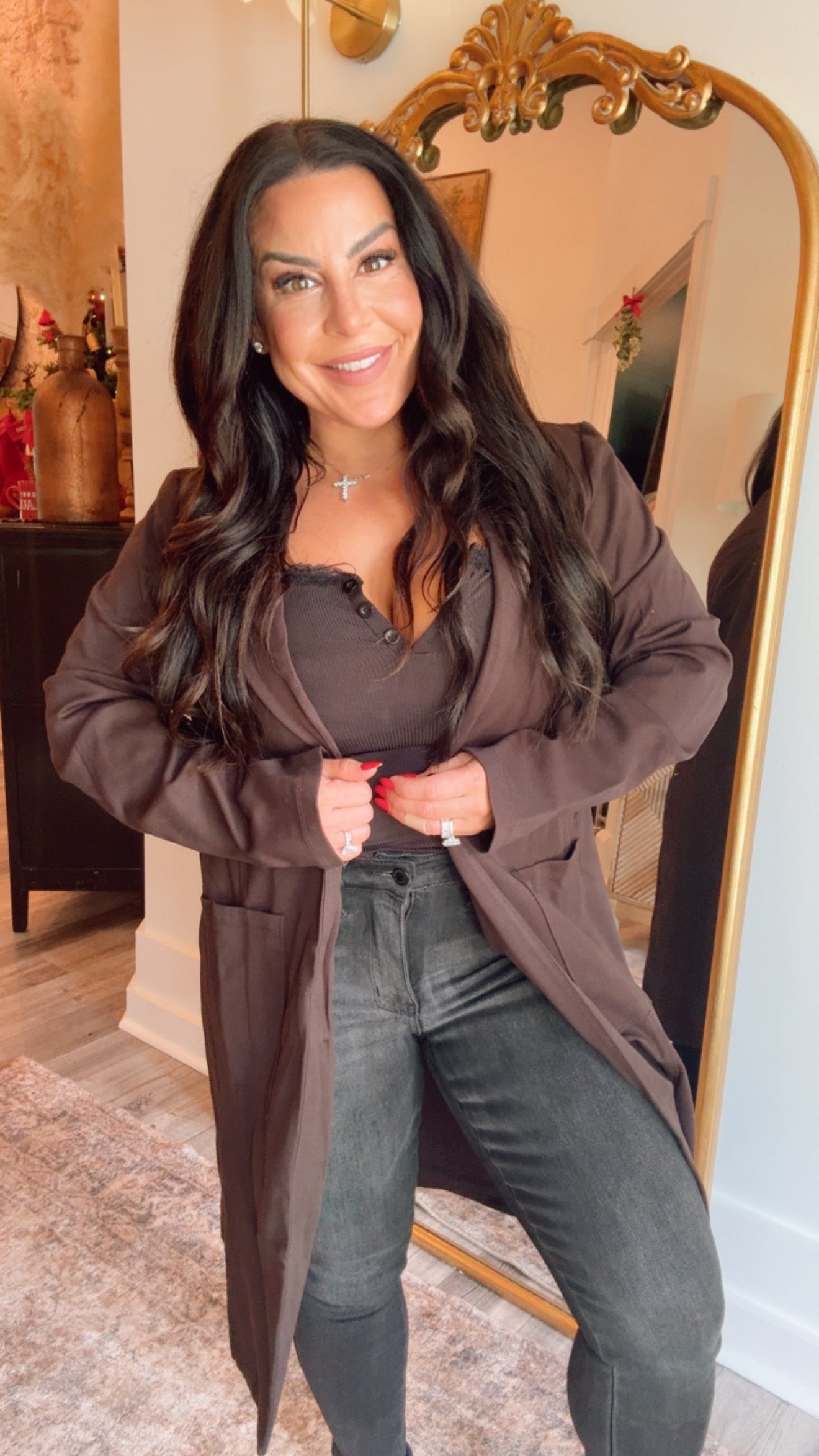 Chic Chocolate Black Relaxed Blazers