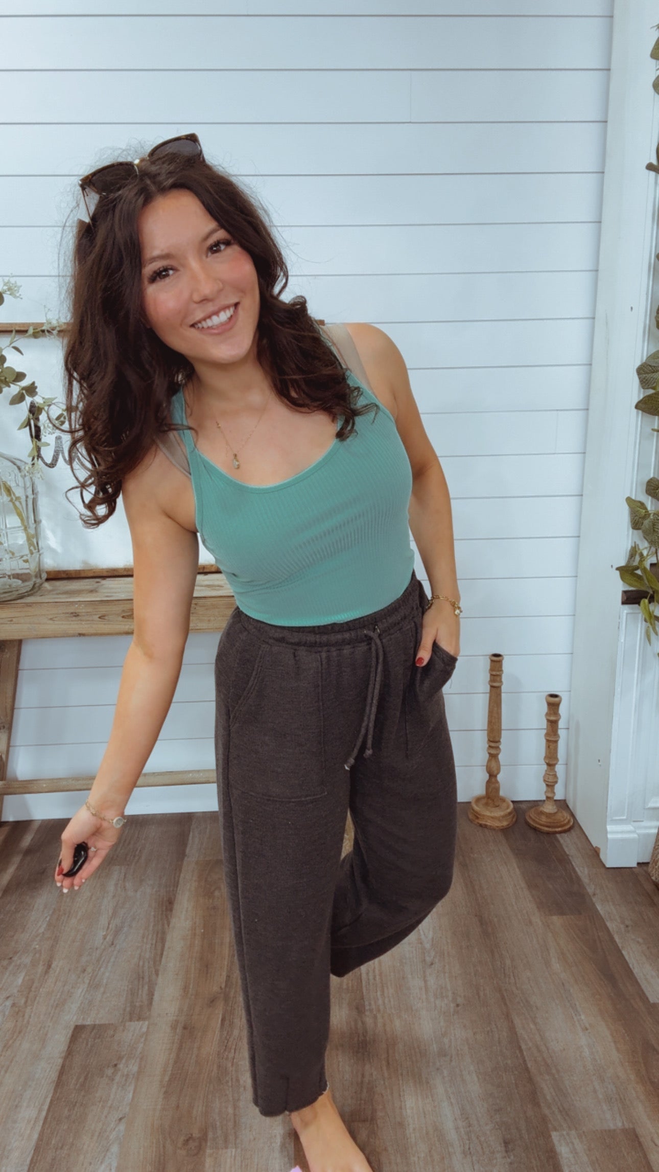 Teal Ribbed Everyday Tank