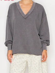 Stitch and CO Washed Charcoal Loose Fit Pullover