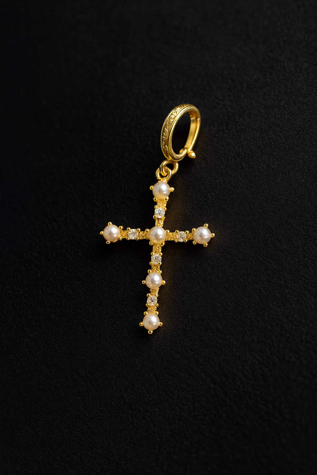 Bella Neane Crystal and Pearl Cross Charm