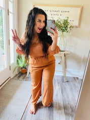 Light Brown Loose Fit Romper