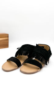 Fringe Star Sandal in Black