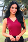 Jess Lea Butter Soft Haven Luxe Bodysuit Burgundy