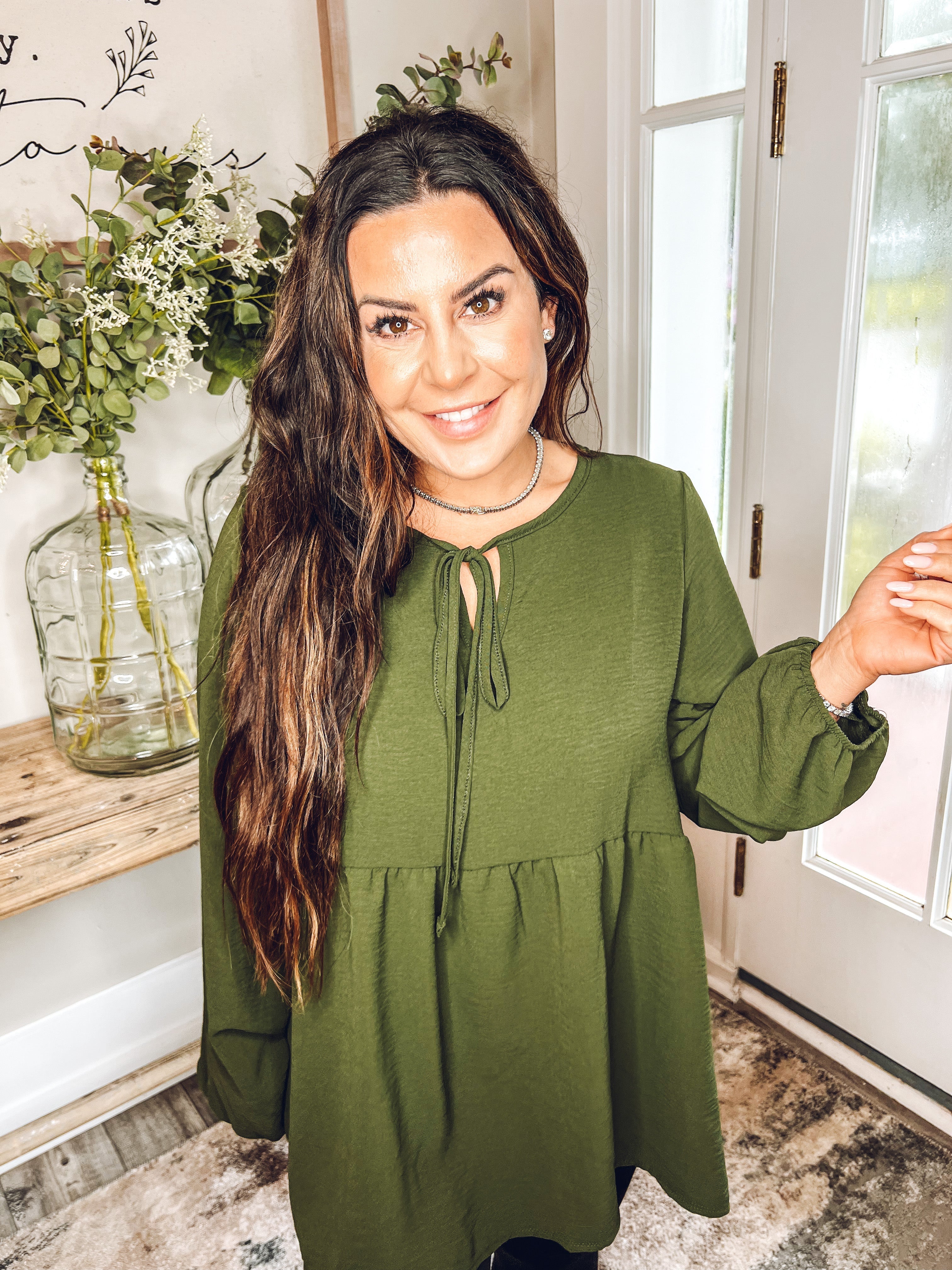 Ultra Soft Hunter Green Long Sleeve Top