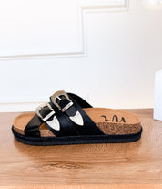 Iris Buckle Sandal in Black
