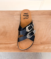 Iris Buckle Sandal in Black
