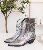 Jersey Metallic Boot in Silver