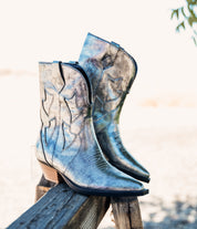 Jersey Metallic Boot in Silver