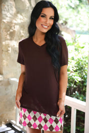 Jess Lea Basic Tee- Chocolate