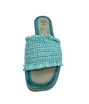 Juana Woven Sandals in Aqua Blue