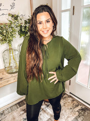 Ultra Soft Hunter Green Long Sleeve Top