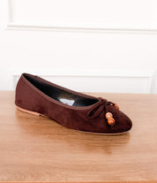Leilani Beaded Ballet Flat in Chocolate