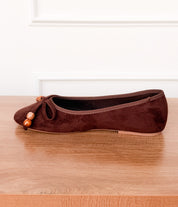 Leilani Beaded Ballet Flat in Chocolate