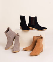 Leonor Suede Ankle Boot in Black