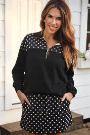 Mia Printed Pullover- After Dark Polka Dot