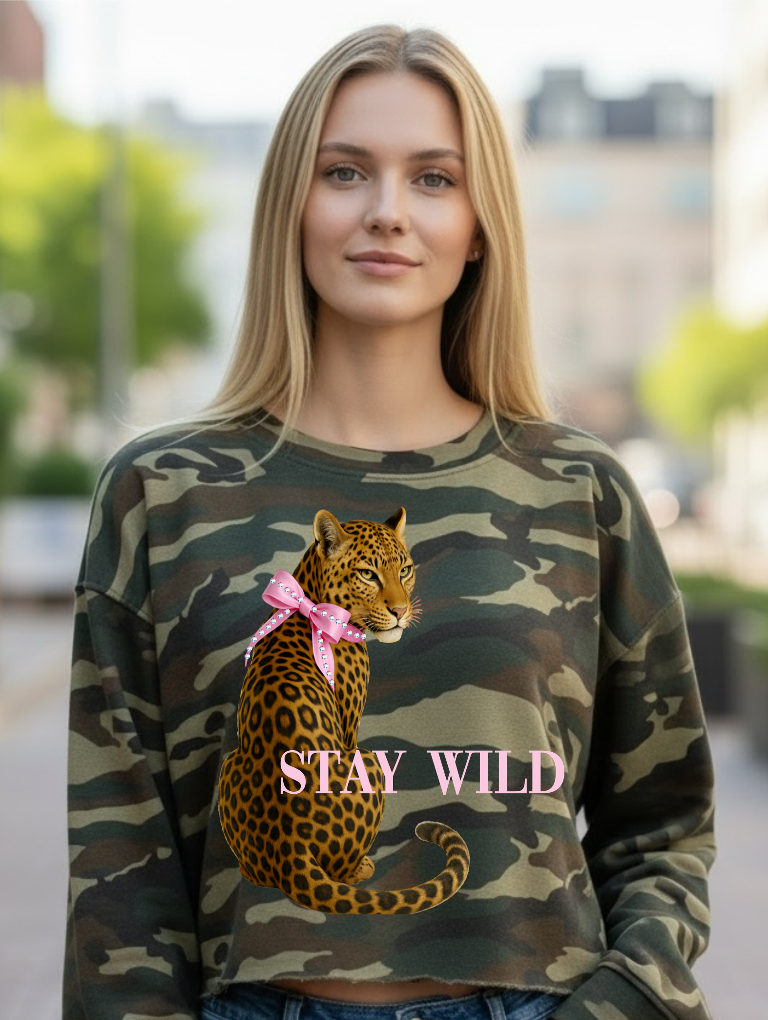 Stay Wild Mom Crop Crewneck
