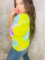 Soft Vneck Maui Sunset TyeDye