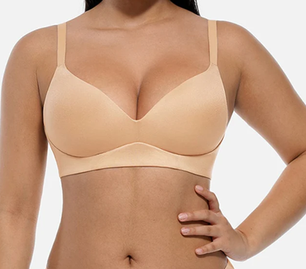 Wireless Push Up Demi Coverage Bra Nude