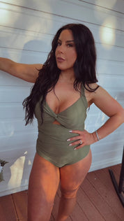 Evergreen Luxe One Peice Tummy Control Bathing Suit