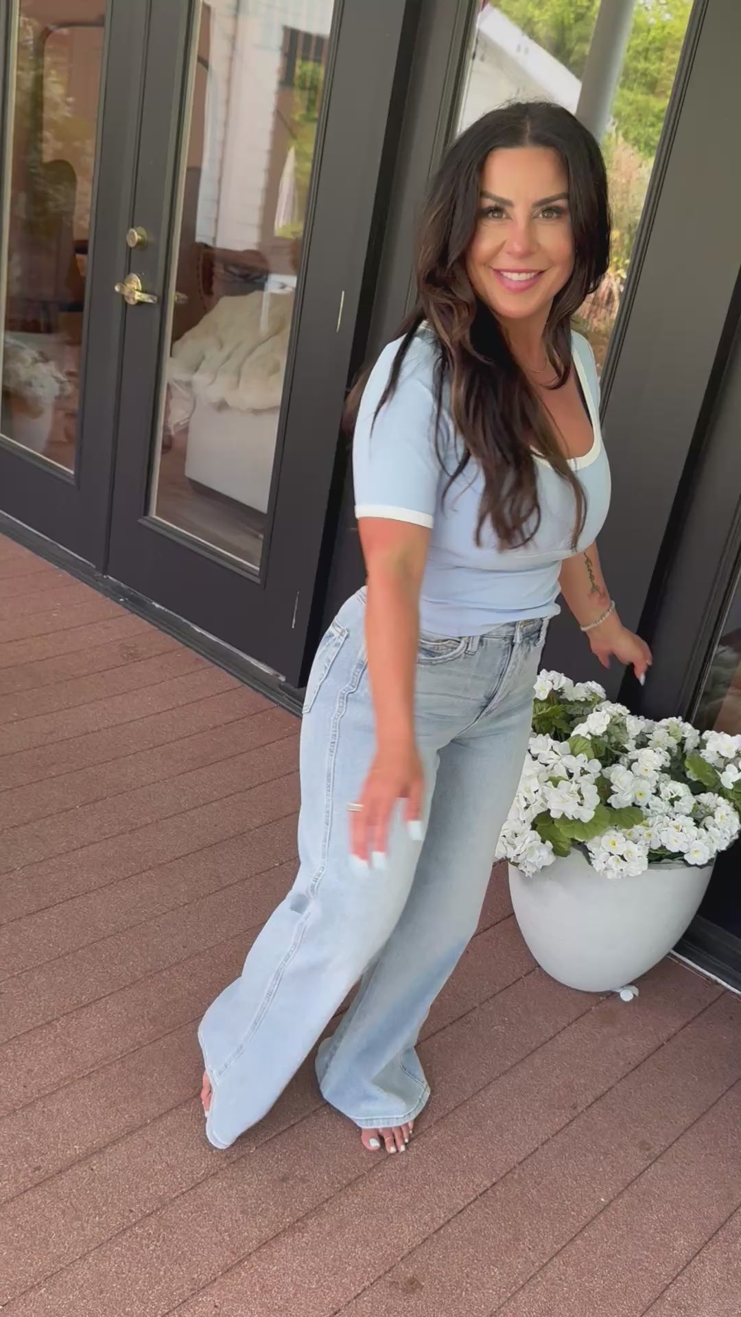 Luxe Periwinkle Crop Top With White Trim  Stich&Co