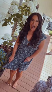 Chic Denim and Floral Jean Dress