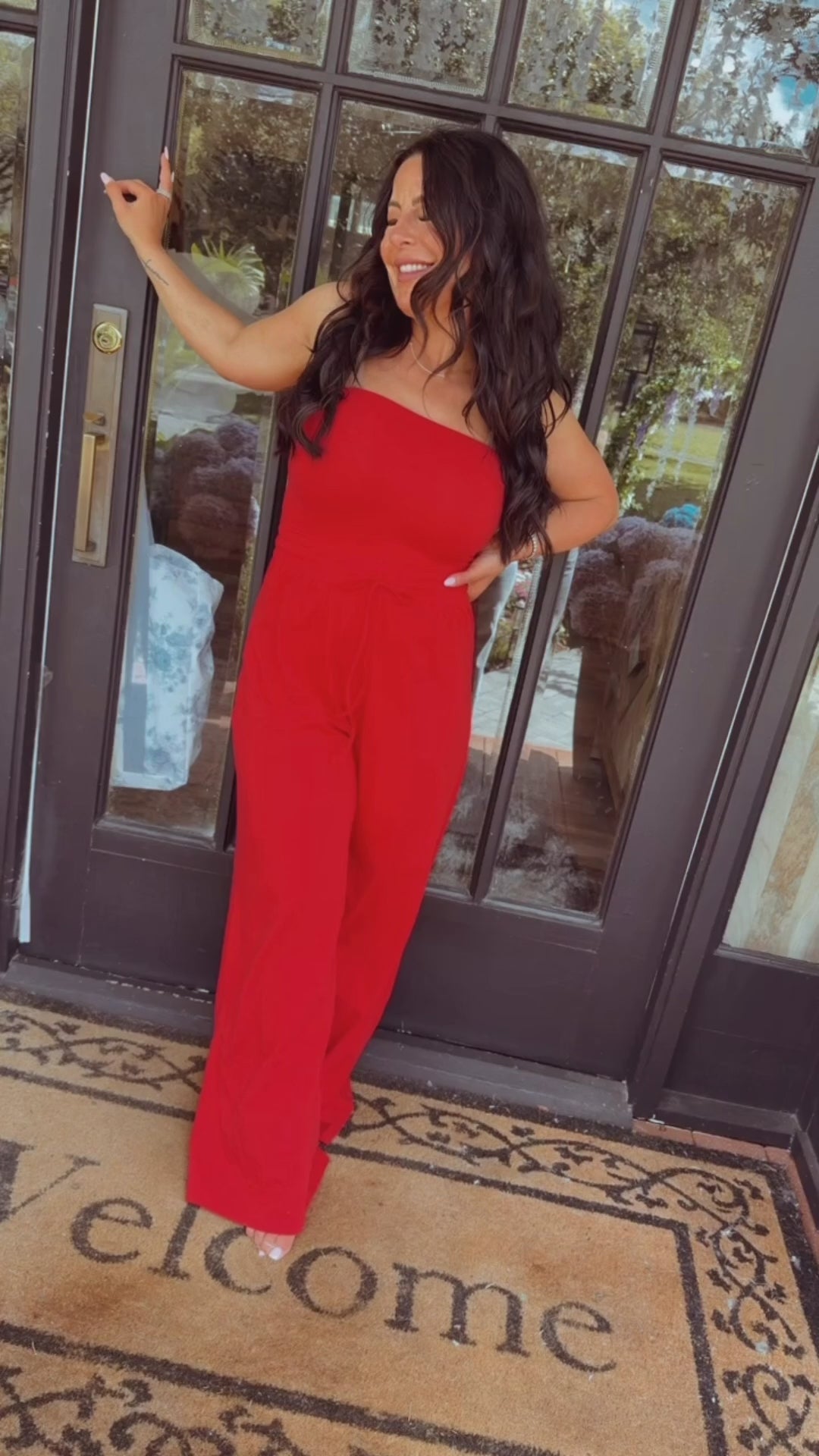 Sassy Red Sleeveless Jumpsuit