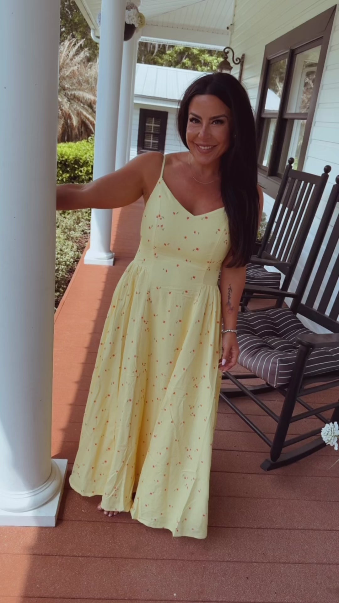 Yellow and Orange Floral Maxi Dress  Stich&Co
