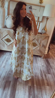 Mustard and Cream Chic Floral Jumpsuit