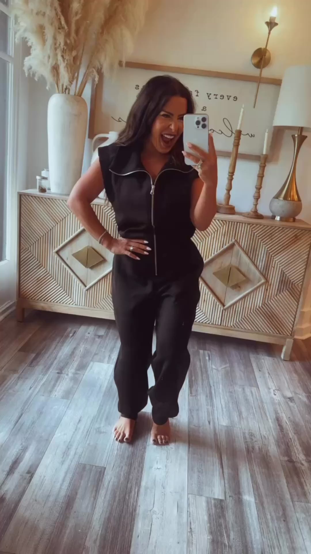 Black Sleeveless Luxe Jumpsuit  Stitch and Co