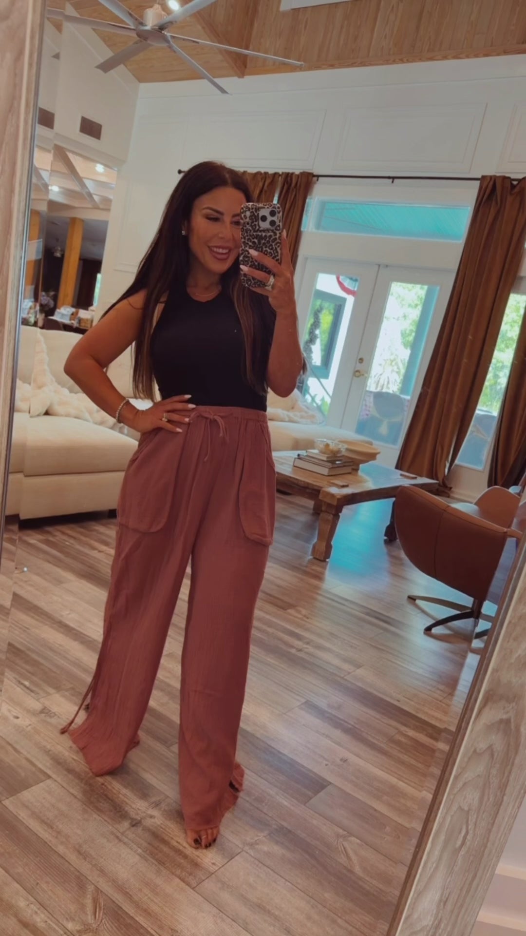 Chic Mauve Linen Joggers